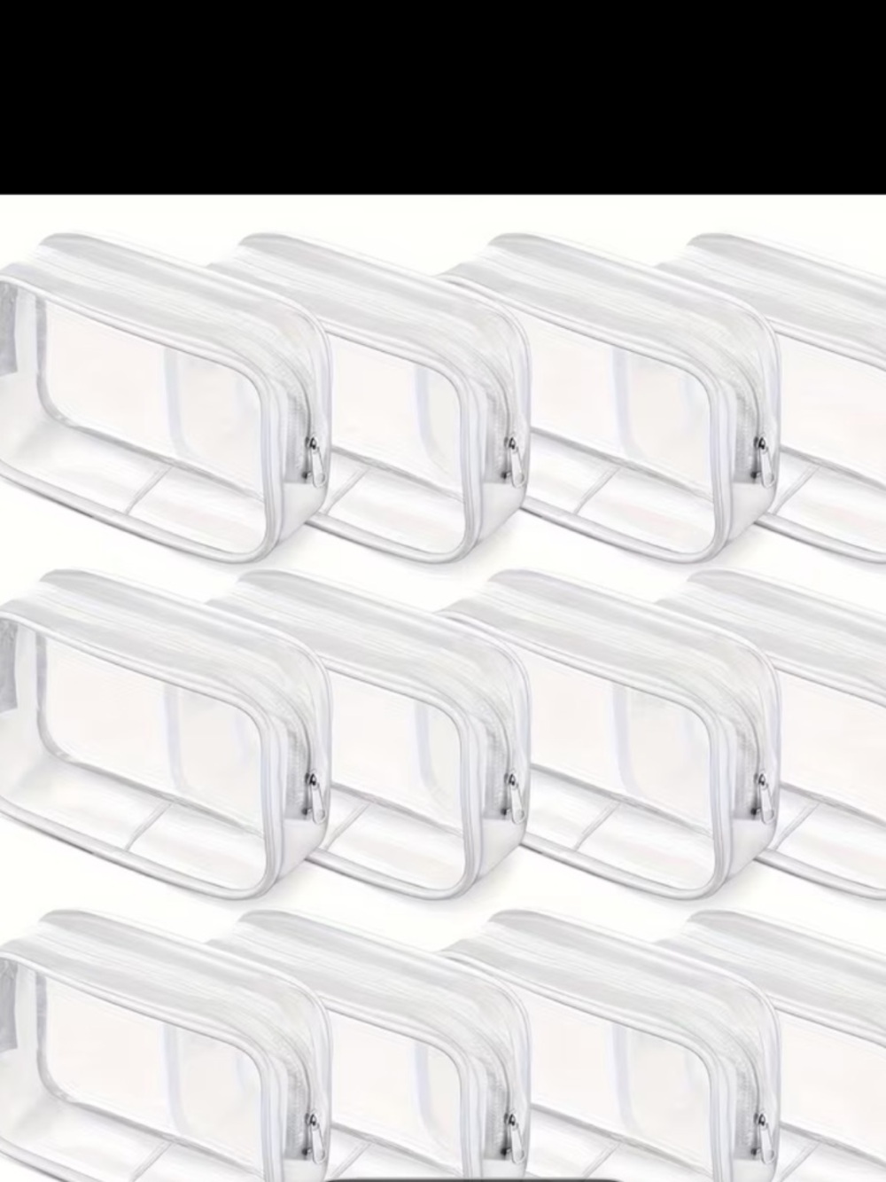 Cosmetic Bag Clear White- Set of 2